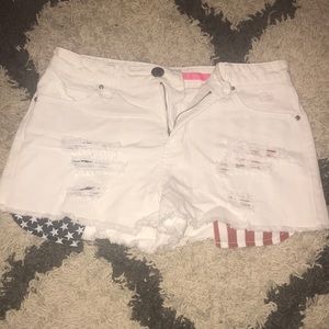 White denim shorts